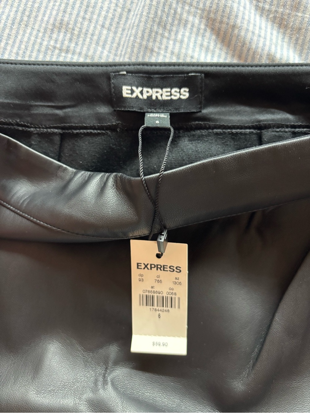 NWT Express Black Faux Leather Wrap Front Mini Skirt - Picture 2 of 4
